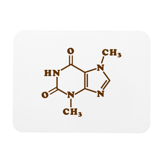 Magnet Flexible Théobromine au chocolat Formule chimique moléculai (Horizontal)