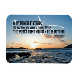 Magnet Flexible Theodore Roosevelt Citation Inspirationnelle "Déci