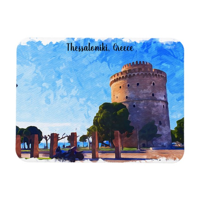 Magnet Flexible Thessalonique Grèce Aquarelle (Horizontal)