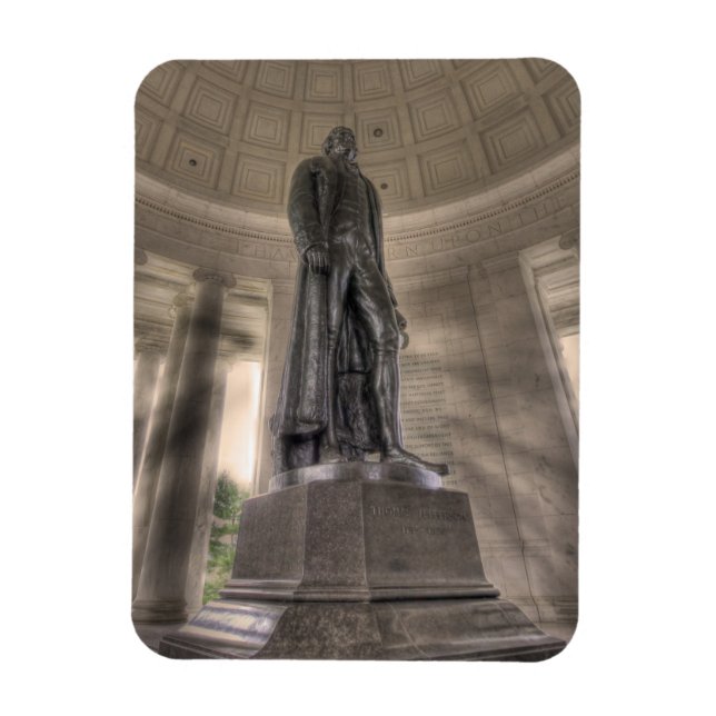 Magnet Flexible Thomas Jefferson Memorial Bronze Statue (Vertical)
