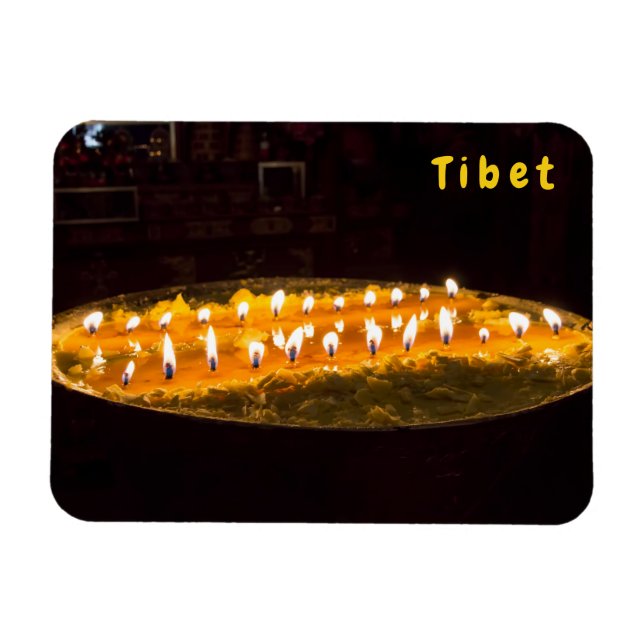 Magnet Flexible Tibet - Lampe au beurre rituel (Horizontal)