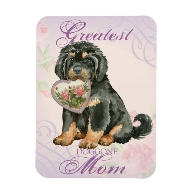 Magnet Flexible Tibétain Mastiff Heart Maman (Vertical)