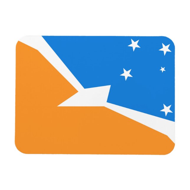 Magnet Flexible Tierra del Fuego Argentine drapeau feu province (Horizontal)