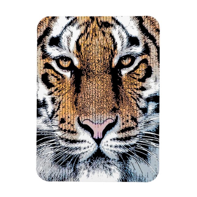 Magnet Flexible Tiger rayures Portrait dans Graphic Press Style (Vertical)