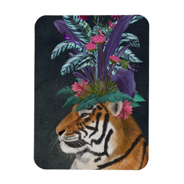 Magnet Flexible Tiger with Tropical Headpiece (Vertical)