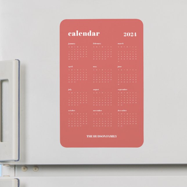 Magnet Flexible Tigerlily tendance Année complète 2024 Calendrier (Créateur téléchargé)
