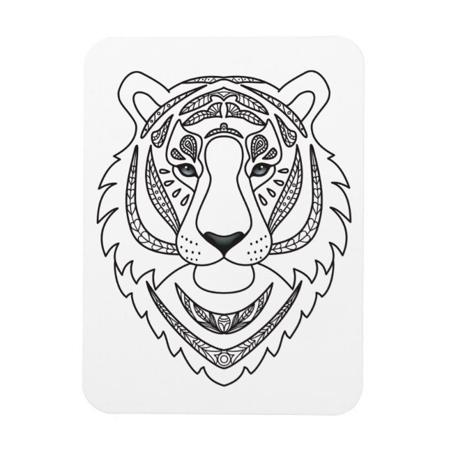 Magnet Flexible Tigre blanc inspiré (Vertical)