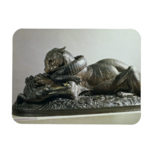 Magnet Flexible Tigre dévorant un alligator, 1832 (bronze)