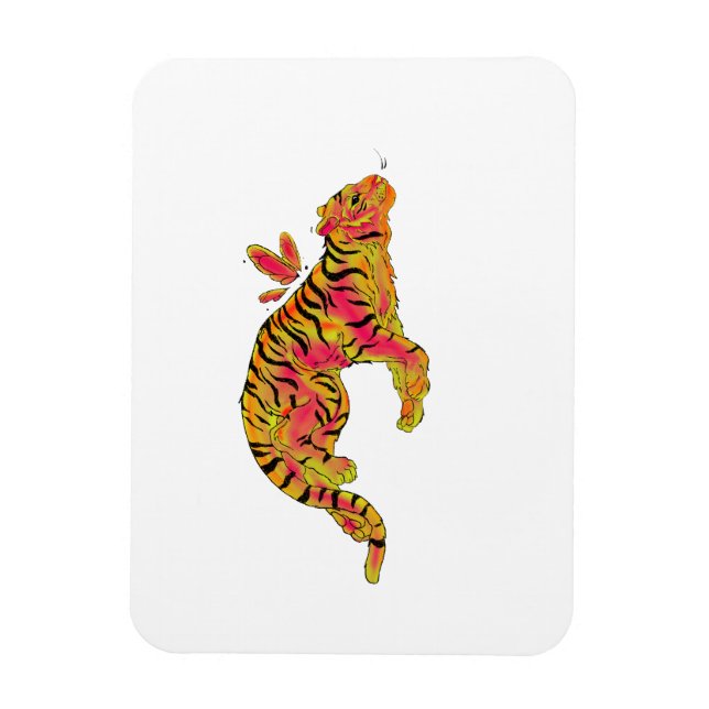 Magnet Flexible Tigre Néon Surréaliste (Vertical)