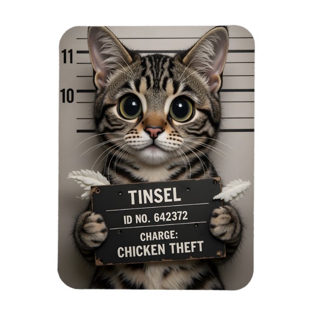 Magnet Flexible Tinsel le chaton de Noël (Vertical)