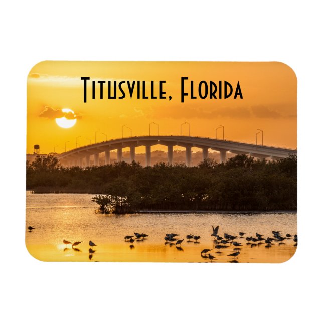 Magnet Flexible Titusville Florida Bridge Sunset Voyage Photo (Horizontal)