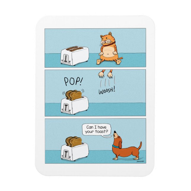 Magnet Flexible Toast Feuille de chat Startled pour chien (Vertical)