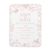 Toile rose De Jouy Floral français Enregistrer la