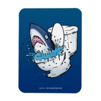 Toilette Shark Funny Blue Cartoon