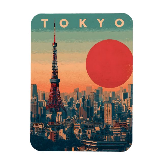 Magnet Flexible Tokyo Japon vintage (Vertical)