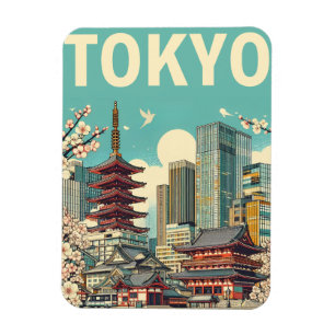 Magnet Flexible Tokyo Japon voyage cadeaux vintages