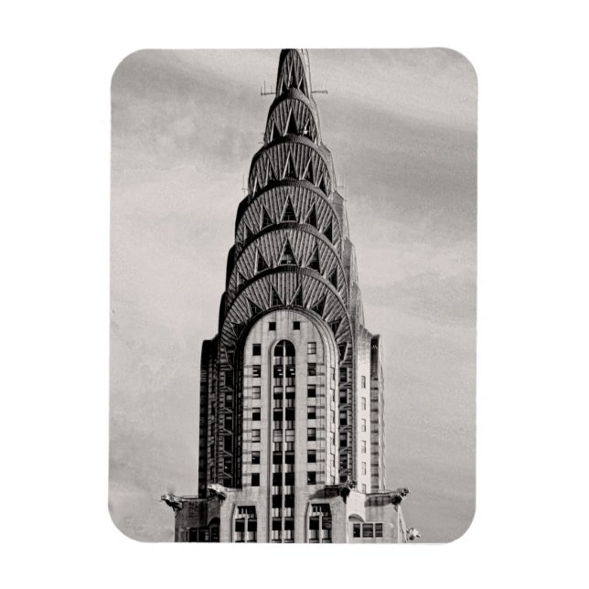 Magnet Flexible Top of the Chrysler Building NYC - B&W (Vertical)