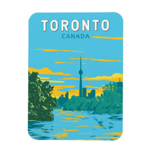 Magnet Flexible Toronto Canada Travel Art Vintage