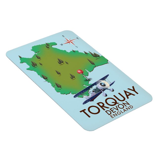 Magnet Flexible Torquay Devon carte ancienne affiche d'art. (Côté Droit)