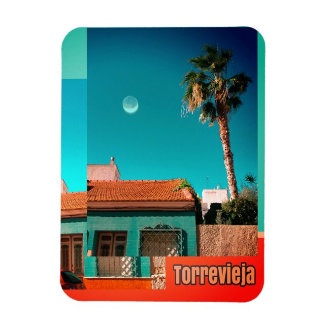 Magnet Flexible Torrevieja en Orange et Turquoise (Vertical)