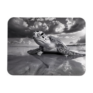 Magnet Flexible Tortue de mer Art noir et blanc Flexible