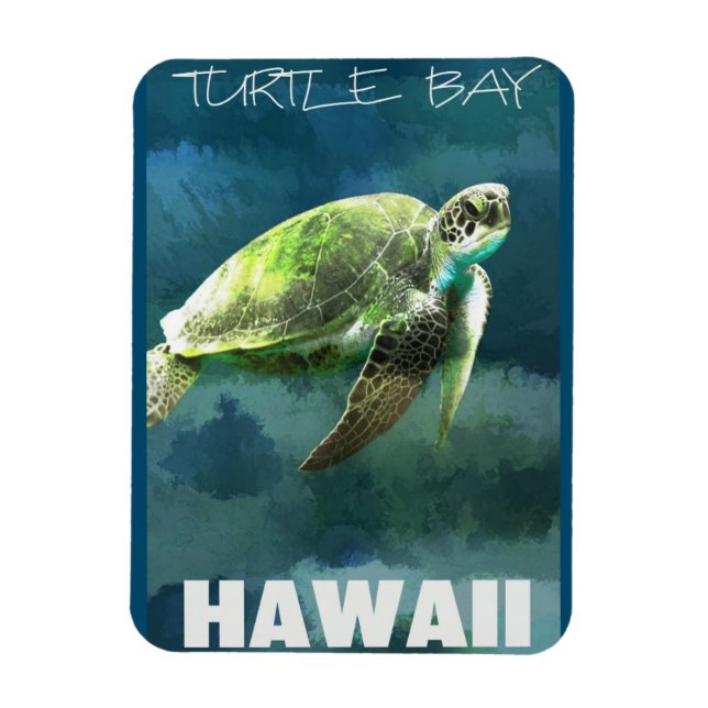 Magnet Flexible Tortue de mer d'Hawaii Artiste (Vertical)