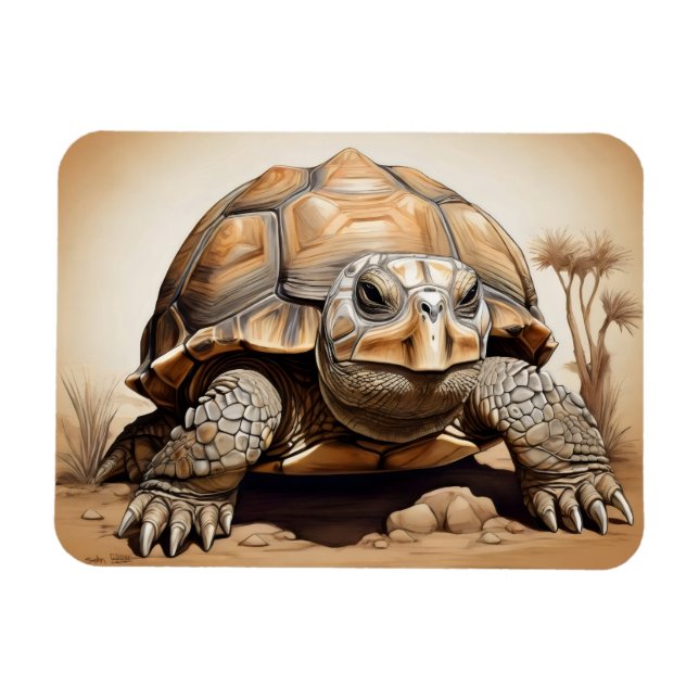 Magnet Flexible Tortue noire africaine (Horizontal)