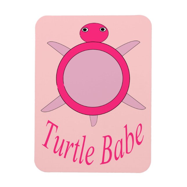 Magnet Flexible Tortue rose mignonne Aimant pour bébé (Vertical)