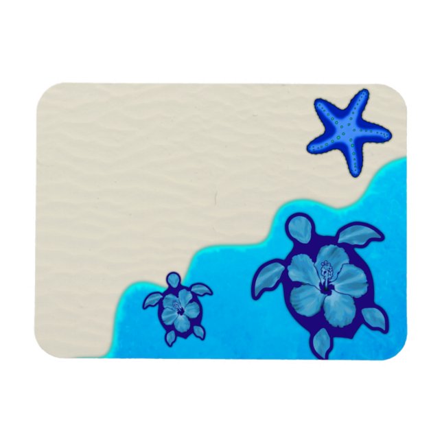 Magnet Flexible Tortues Honu Bleues (Horizontal)