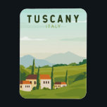 Magnet Flexible Toscane Italie Travel Art Vintage<br><div class="desc">Design d'art vectoriel toscan. Sa capitale,  Florence,  abrite l'art et l'architecture de la Renaissance parmi les plus reconnaissables au monde,  dont la statue "David" de Michel-Ange.</div>
