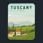 Magnet Flexible Toscane Italie Travel Art Vintage<br><div class="desc">Design d'art vectoriel toscan. Sa capitale,  Florence,  abrite l'art et l'architecture de la Renaissance parmi les plus reconnaissables au monde,  dont la statue "David" de Michel-Ange.</div>