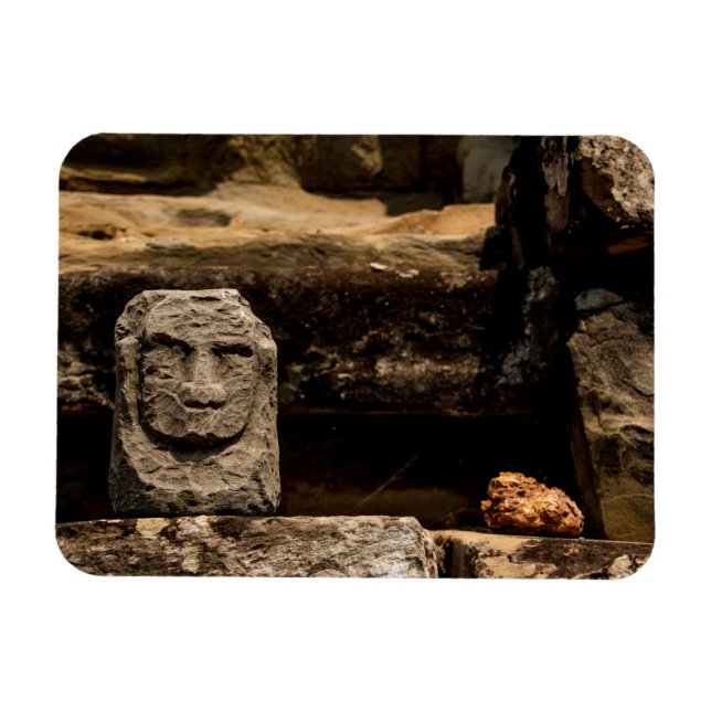 Magnet Flexible Totem de pierre souriante Cambodge Aimant - Rectan (Horizontal)