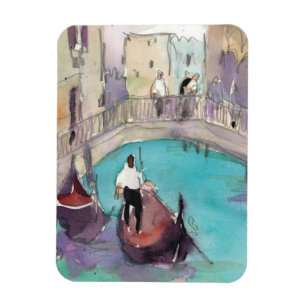 Magnet Flexible Tour de gondole de Venise d'aquarelle des
