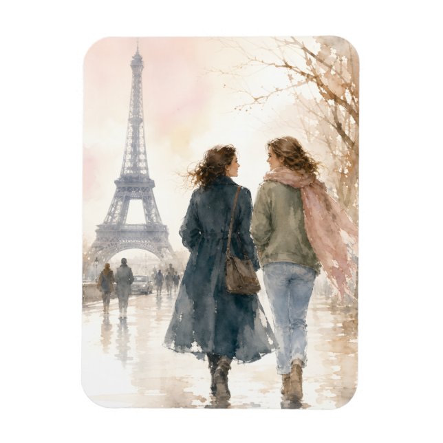 Magnet Flexible Tour Eiffel de Paris Art mural aquarelle (Vertical)