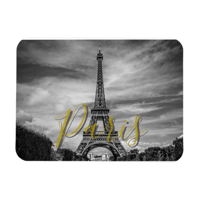 Magnet Flexible Tour Eiffel Noir & Blanc Paris France (Horizontal)