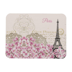 Magnet Flexible Tour Eiffel, Paris Magnolia Rose