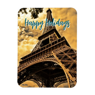 Magnet Flexible Tour Eiffel Paris Voyage Art Rétro Vintage