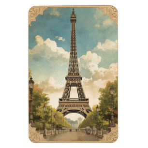 Magnet Flexible Tour Eiffel Paris Voyage Style Rétro Art Vintage