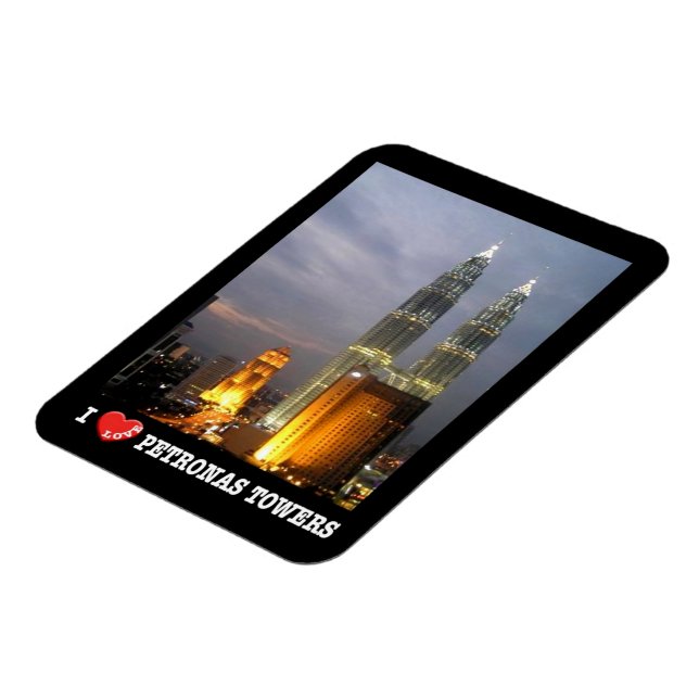 Magnet Flexible Tour Petronas - Kuala Lumpur - Malaisie - I Love (Côté Gauche)