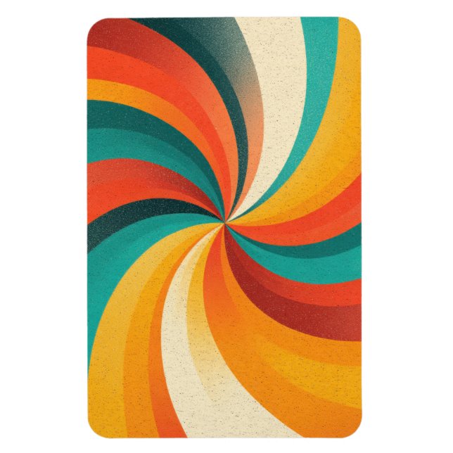 Magnet Flexible Tourbillon de couleurs rétro – Fond abstrait vinta (Vertical)