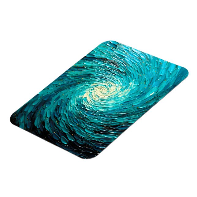 Magnet Flexible Tourbillon océan turquoise abstrait (Côté Gauche)
