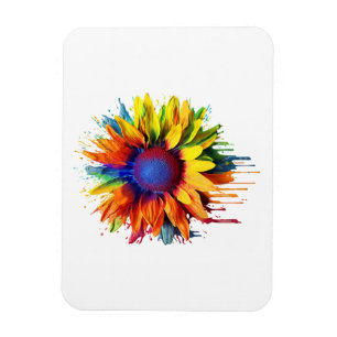 Magnet Flexible Tournesol Art Abstrait peinture à fleurs Sun