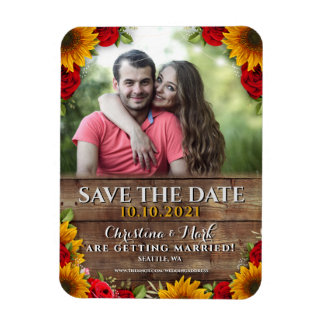 Magnet Flexible Tournesol et Rose Lumières en bois rustique