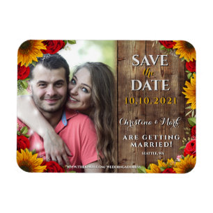 Magnet Flexible Tournesol et Rose Russe Bois léger aimant photo