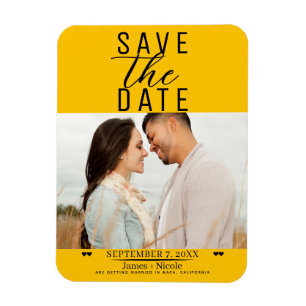 Magnet Flexible Tournesol moderne Sauvez la date Photo Mariage