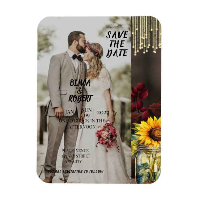 Magnet Flexible Tournesol Rustique, rose Bourgogne, Bois, Lumière, (Vertical)