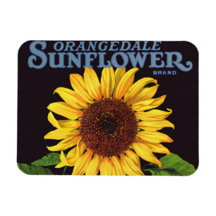 Magnet Flexible Tournesol vintage d'Orangedale d'art d'étiquette
