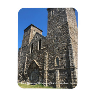 Magnet Flexible Tours jumelles de l'église St Mary's Reculver Kent