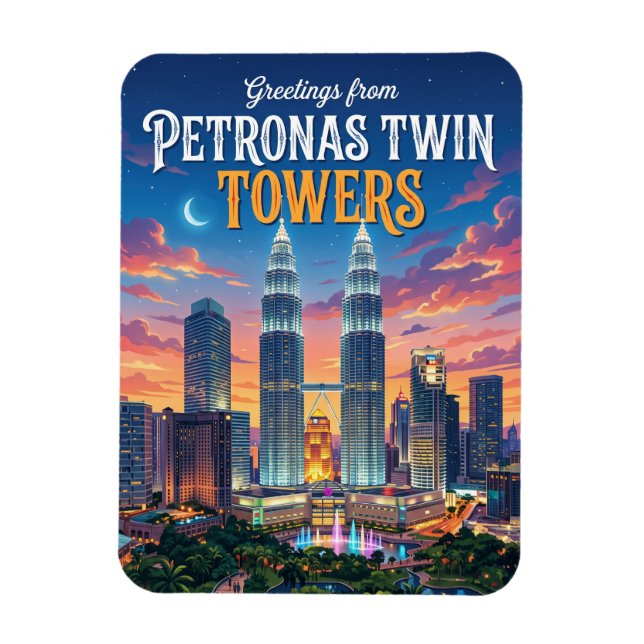 Magnet Flexible Tours jumelles Petronas Malaisie (Vertical)