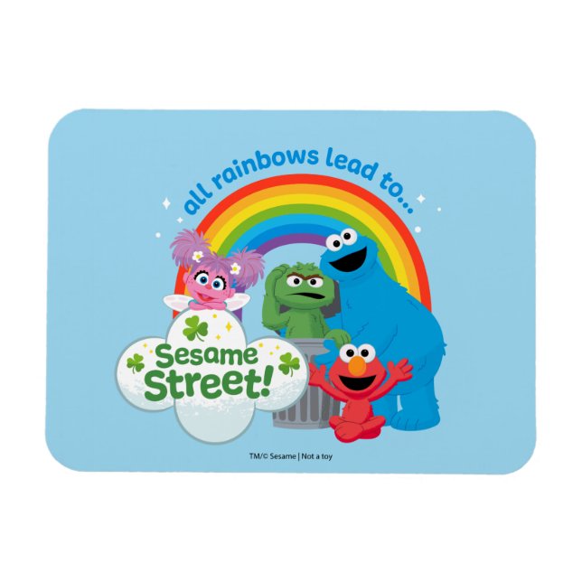 Magnet Flexible Tous les Rainbows mènent à Sesame Street (Horizontal)